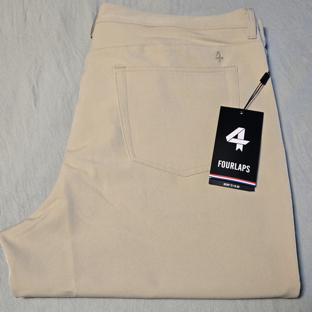 Fourlaps Men's Sand Chinos - Classic Khaki Stretch Pants
